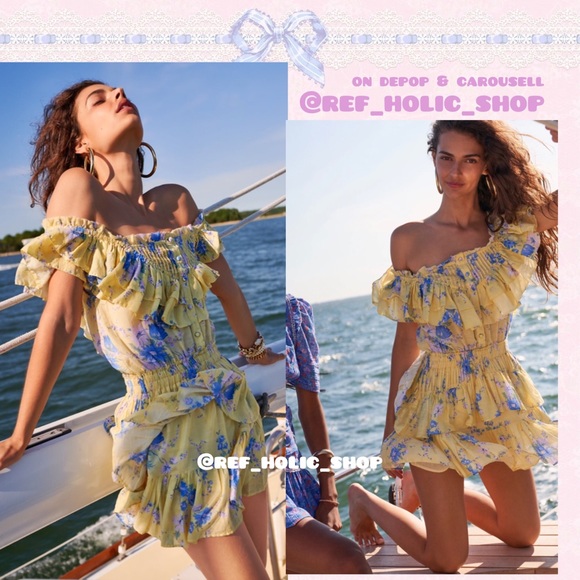 LoveShackFancy Fatima Mini Dress, Sunshine Garden - Picture 4 of 12